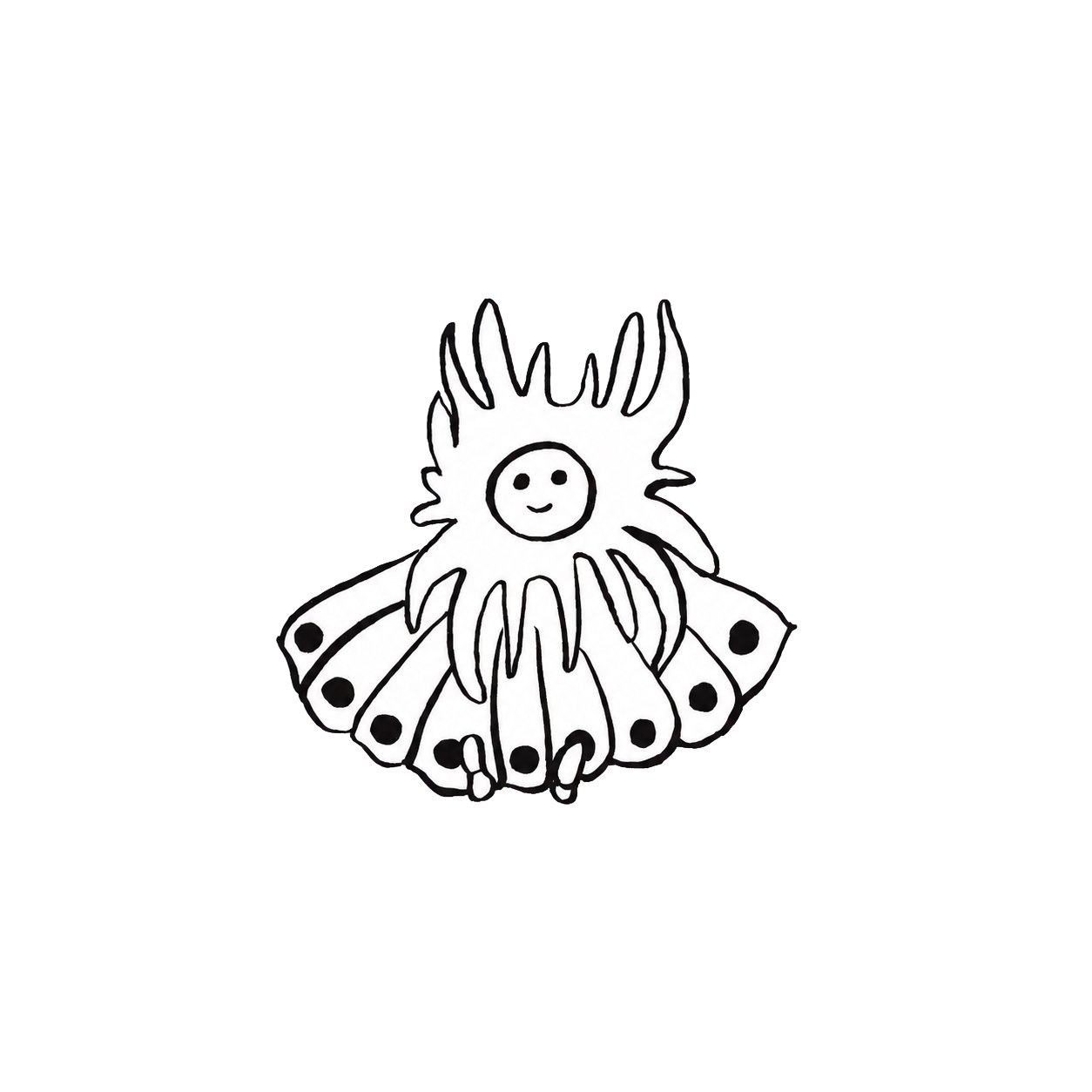 笑顔の不思議な生き物のイラスト