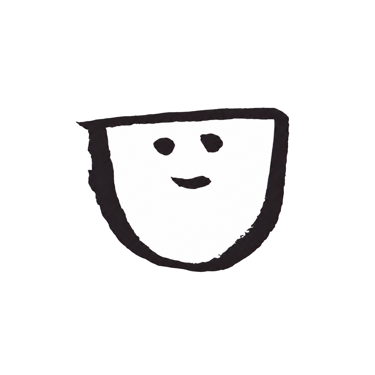 丸い顔のキャラクターイラスト
